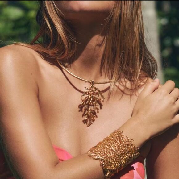 Zara Jewelry - New ZARA Gold Coral Choker Necklace
